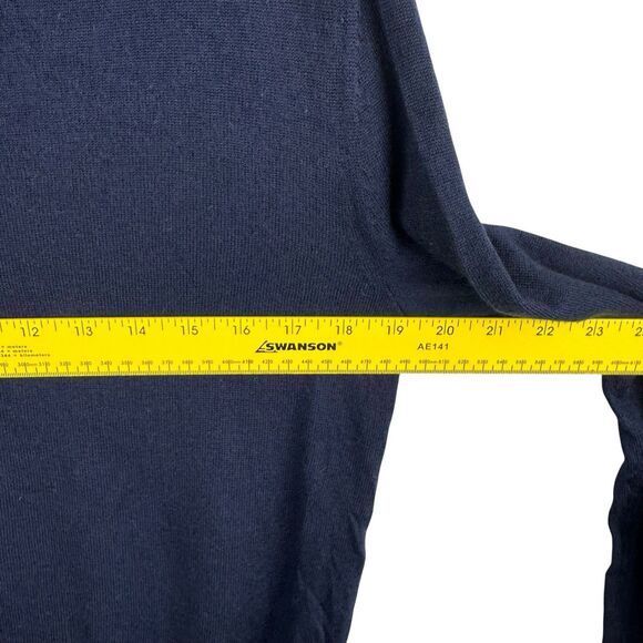 Club Monaco Sweater Mens Medium Navy Blue Wool Crew Neck Preppy Career Office - Picture 9 of 10
